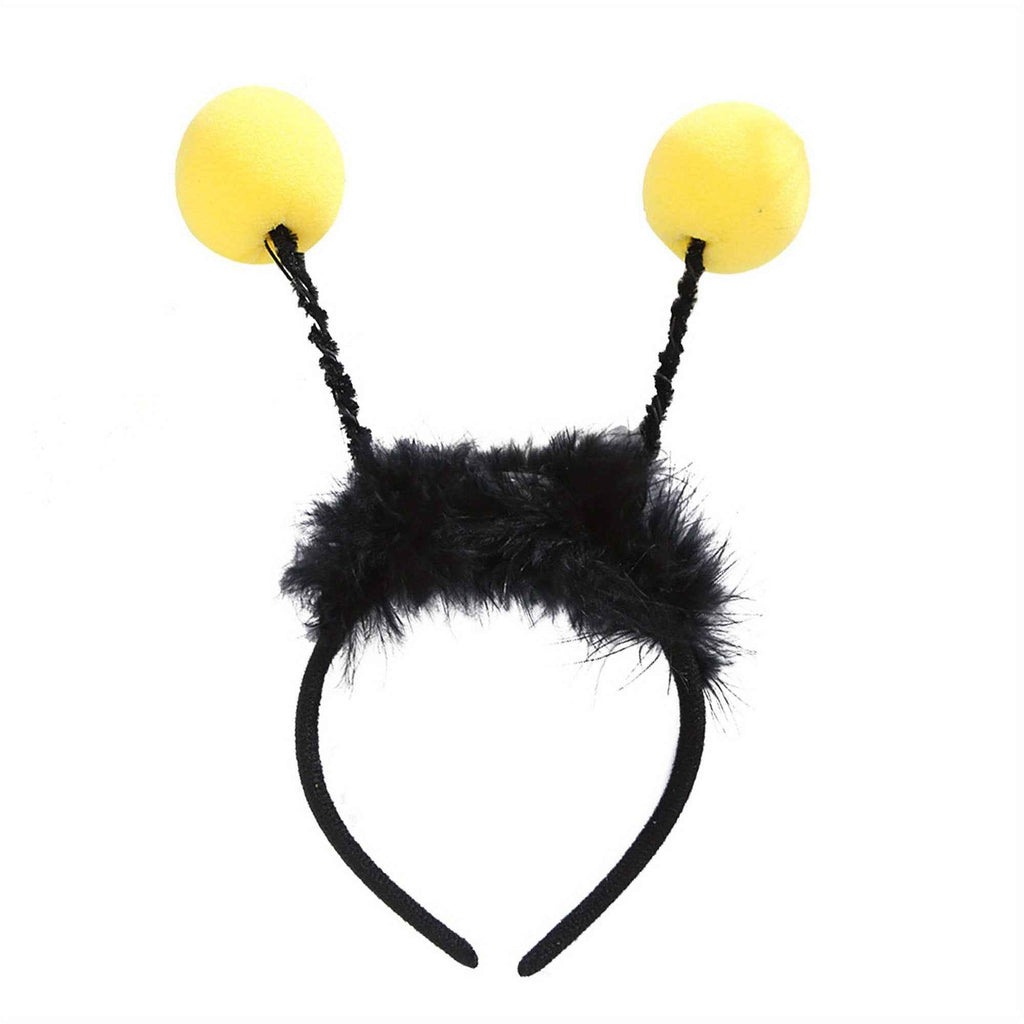 LED Bee Antenna Headband with Glowing Antennae - Battery-Powered (Batteries Not Included) - Cute Feather-like Antennae with Soft Black & Yellow Tips for Halloween Costumes, Cosplay, Themed Parties - Lightweight & Comfortable