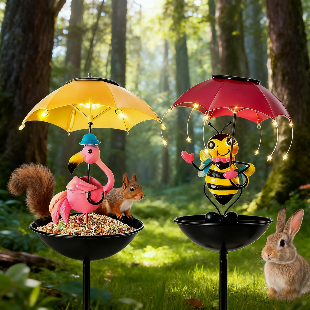 Halloween Bees Light Waterproof Statue - 2pcs Solar-Powered Garden Animal Decor for Lawn and Patio