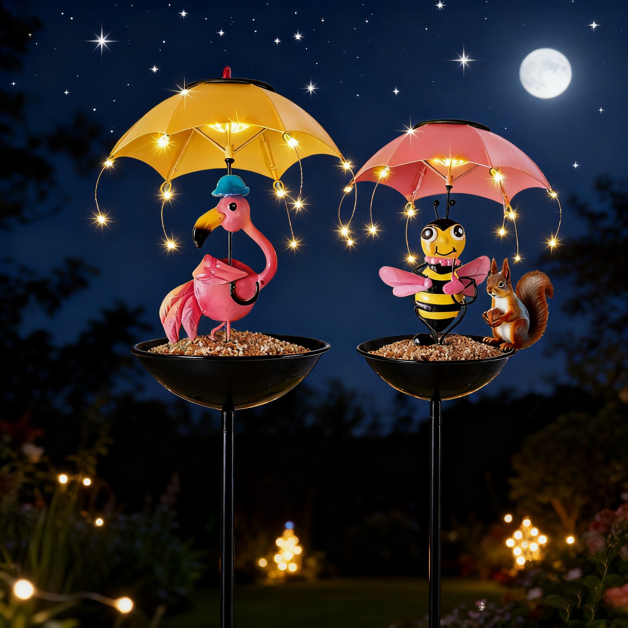 Halloween Bees Light Waterproof Statue - 2pcs Solar-Powered Garden Animal Decor for Lawn and Patio