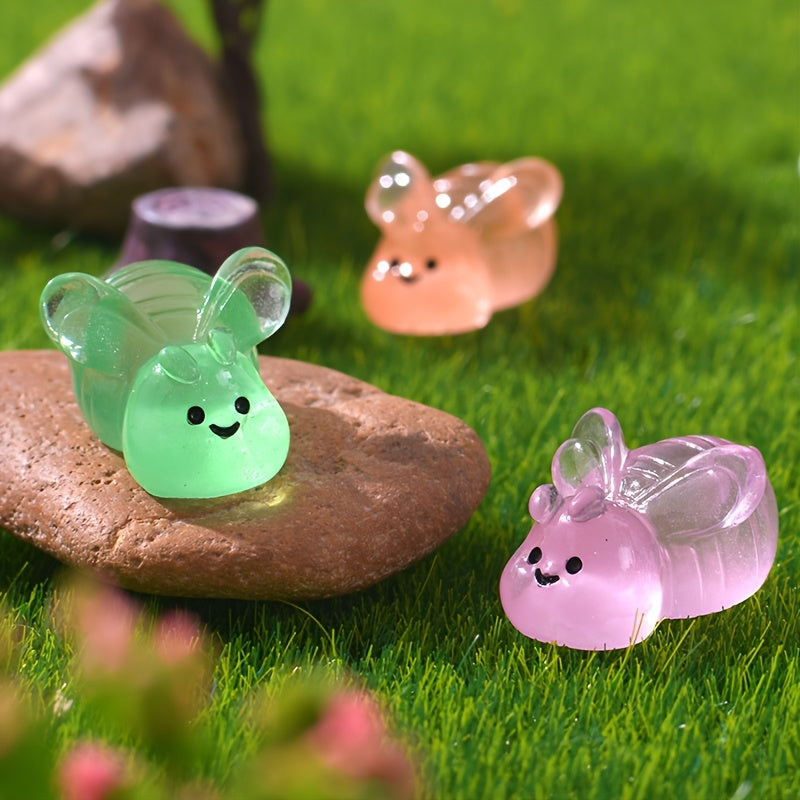 Miniature Craft Bees Light Glow Dark - Set of 6 DIY Decorative Bee Ornaments for Summer Parties and Home Decor