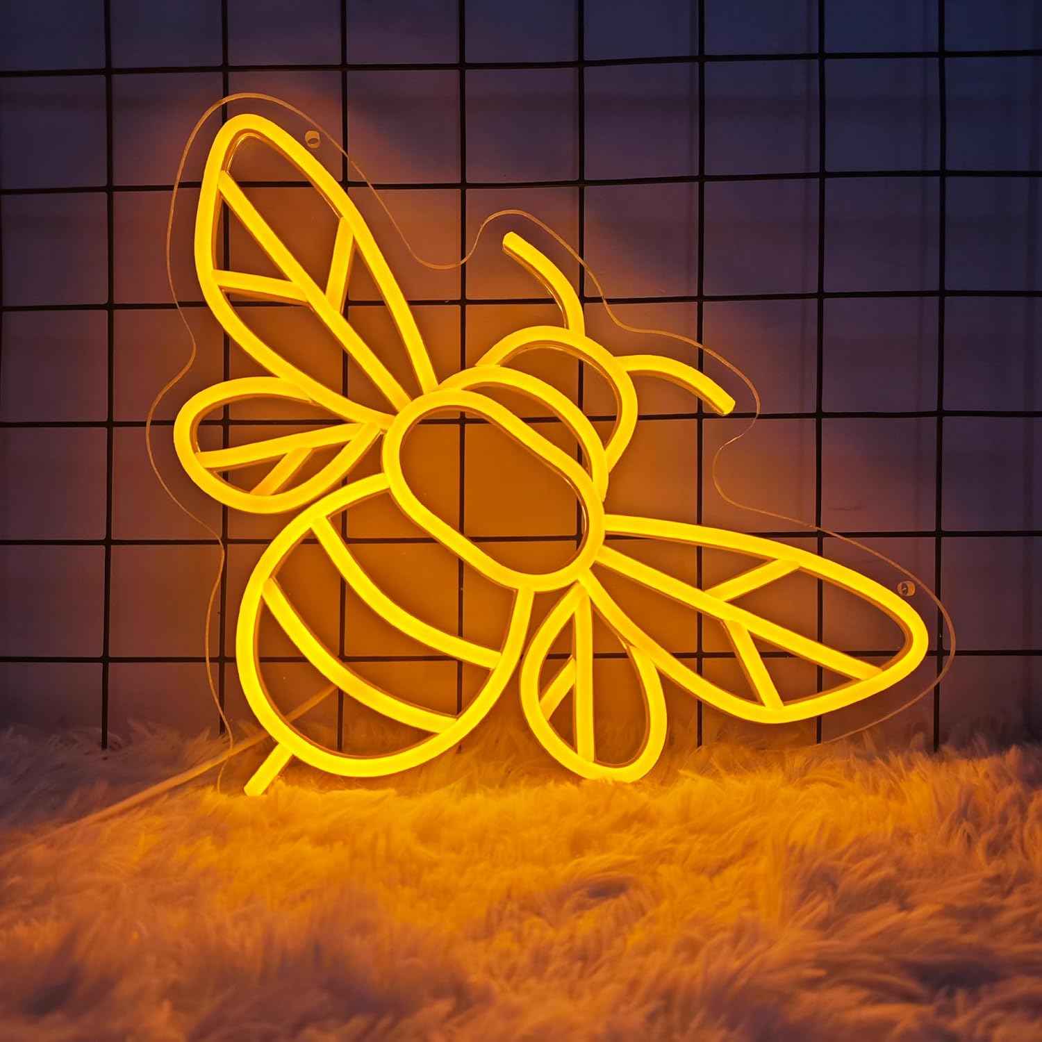 Bee LED Neon Light - USB Powered, Adjustable Brightness, Wall-Mounted Neon Light with Bee Design, Multi-Color Options, No Batteries Needed, Perfect For Wall Decor, New Year & Holiday Gifts, Bee Decorations