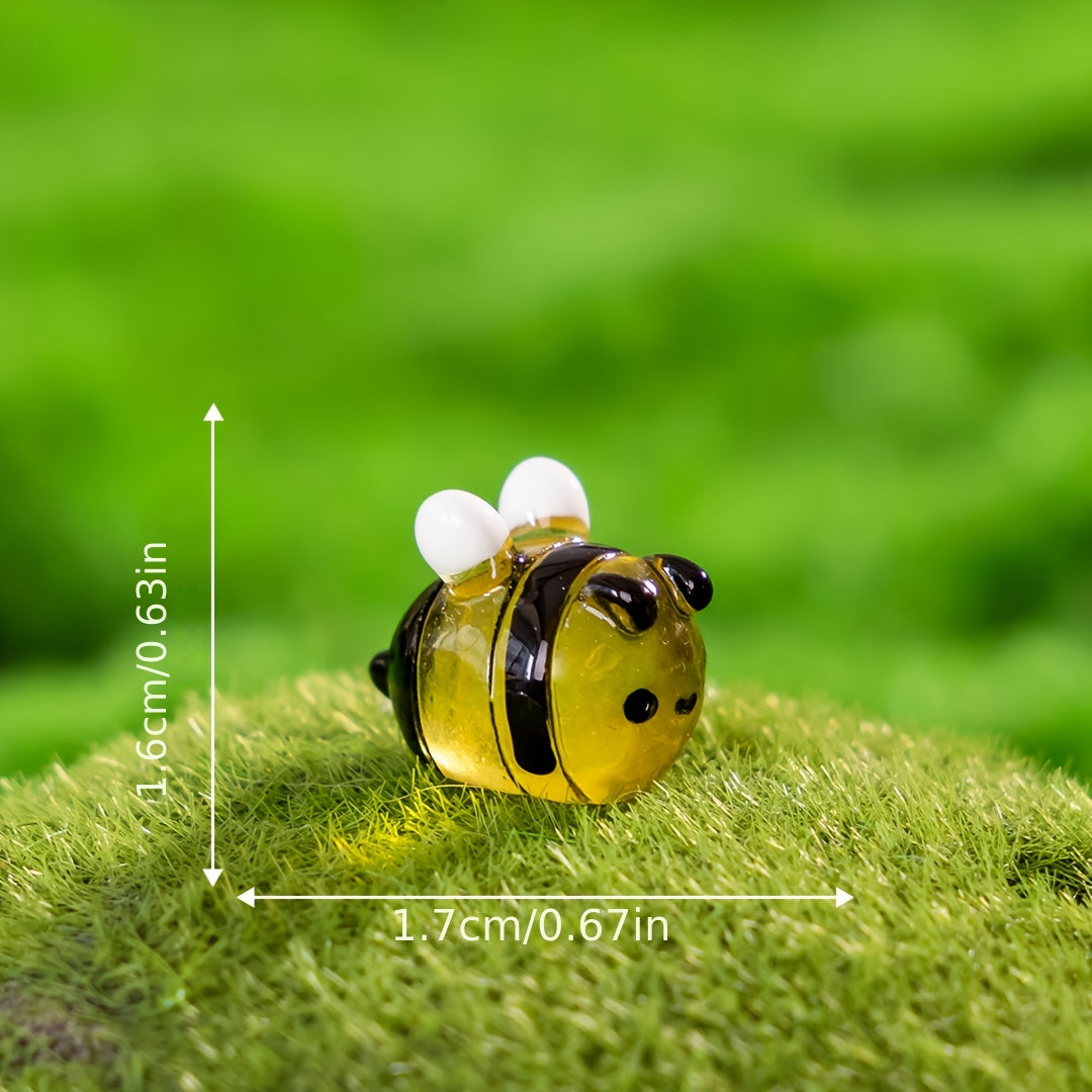 Glow in the Dark Bees Light Figurine Suncatcher - Resin, No Electricity Needed, Ideal for DIY Crafts and Outdoor Bee Decor