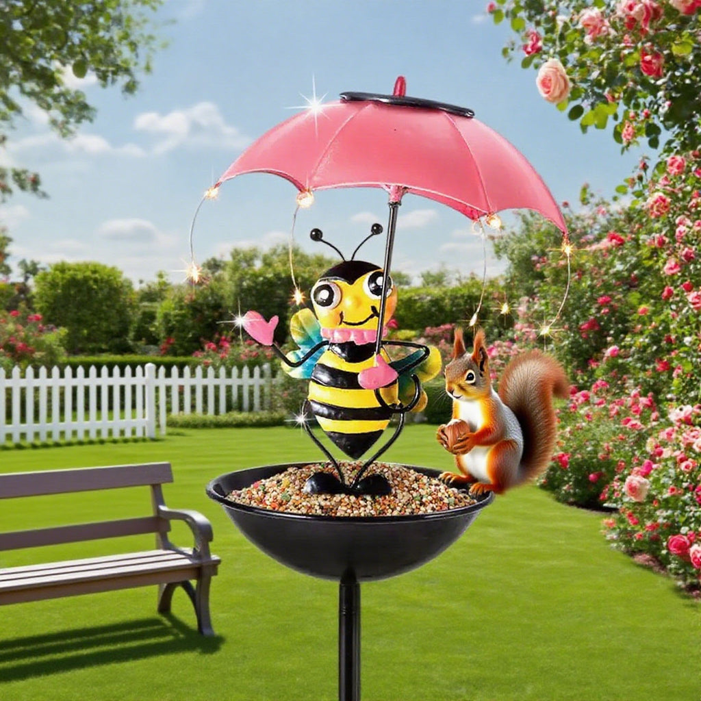 Halloween Bees Light Waterproof Statue - 2pcs Solar-Powered Garden Animal Decor for Lawn and Patio