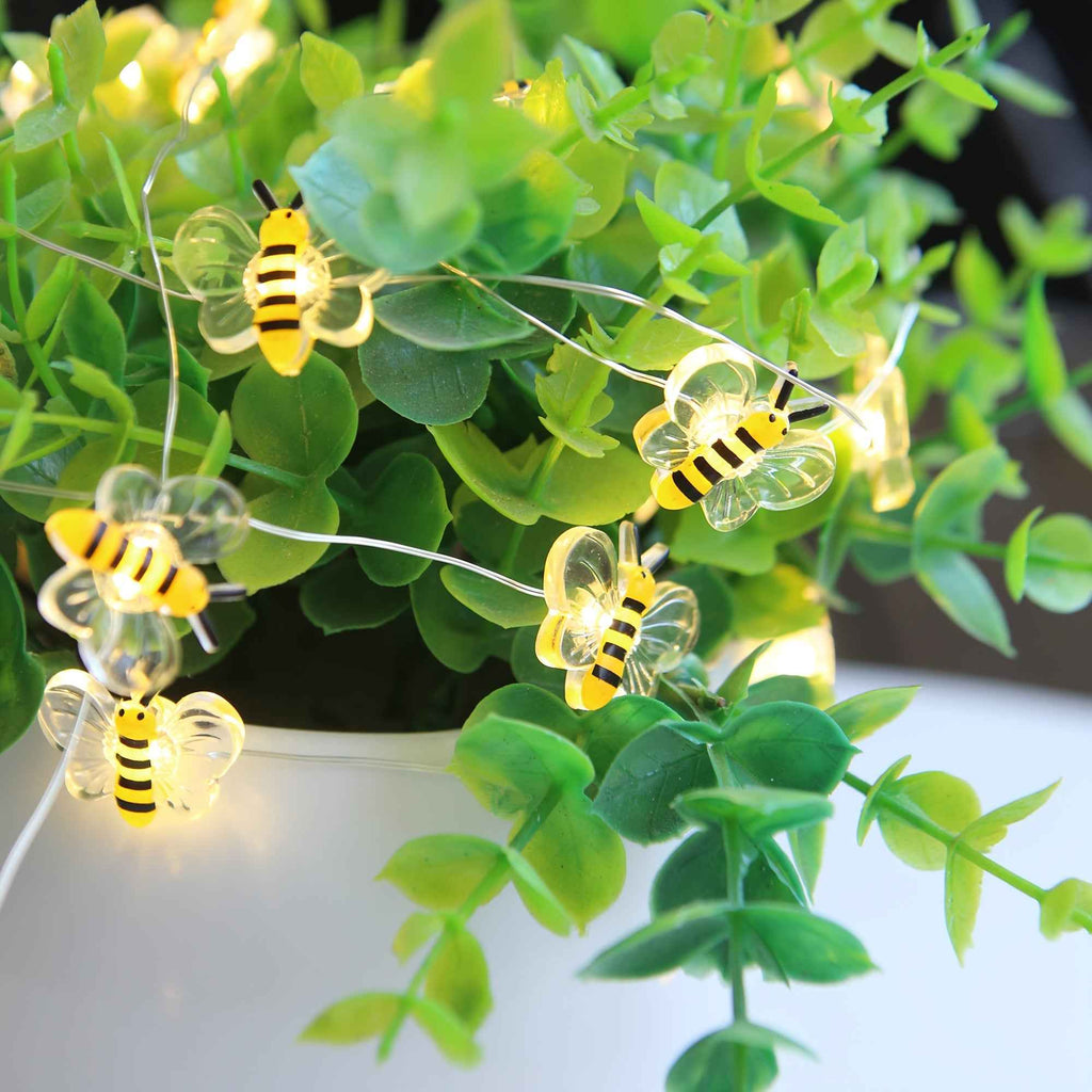 [Little Bee LED String Lights] 1pc Little Bee LED String Lights - 6.6ft 20 Bees Fairy Lights for Bedroom, Living Room, Plants, Courtyard, Party, Wedding, Halloween, Christmas - Warm White Ambiance and Energy Efficient, Ramada