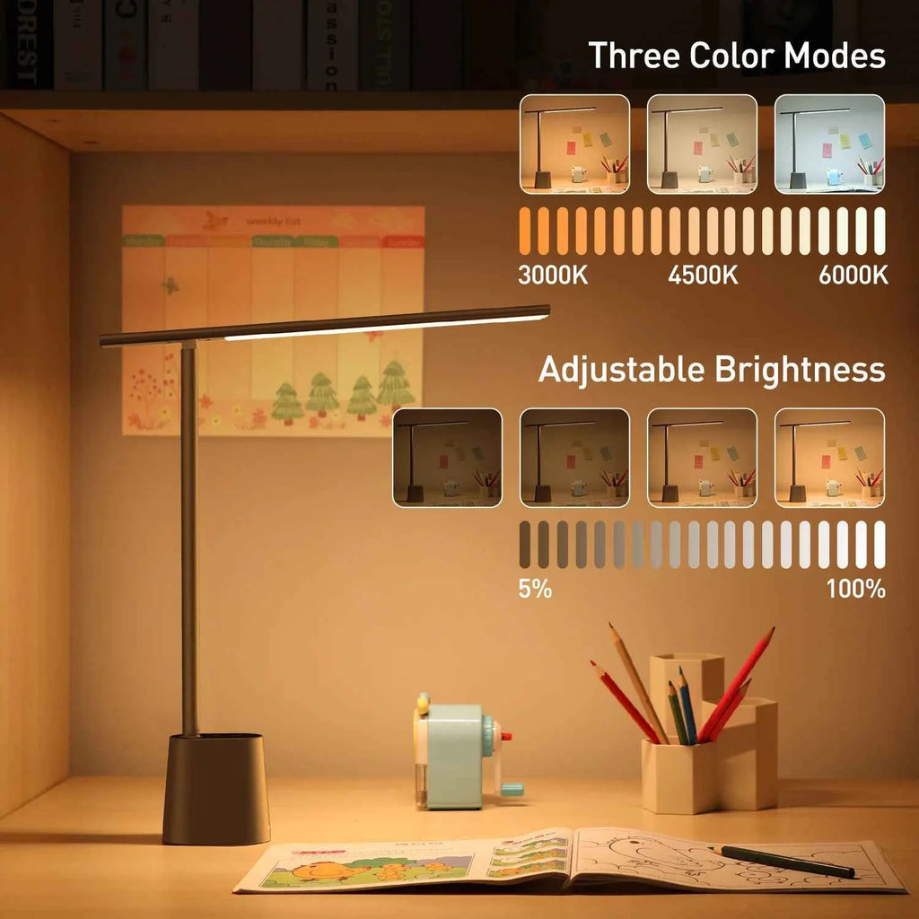 11111111111Bees Light - LED Desk Lamp Eye Protection Study Dimmable, Office Light, Foldable, Adaptive Brightness, Bedside, Read Lamp