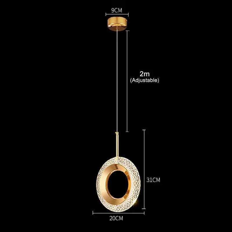 Nordic Ring LED Pendant Lights Indoor Hanging Lamp Room Decor For Bedside Bedroom Living Room Modern Pendant Lamp