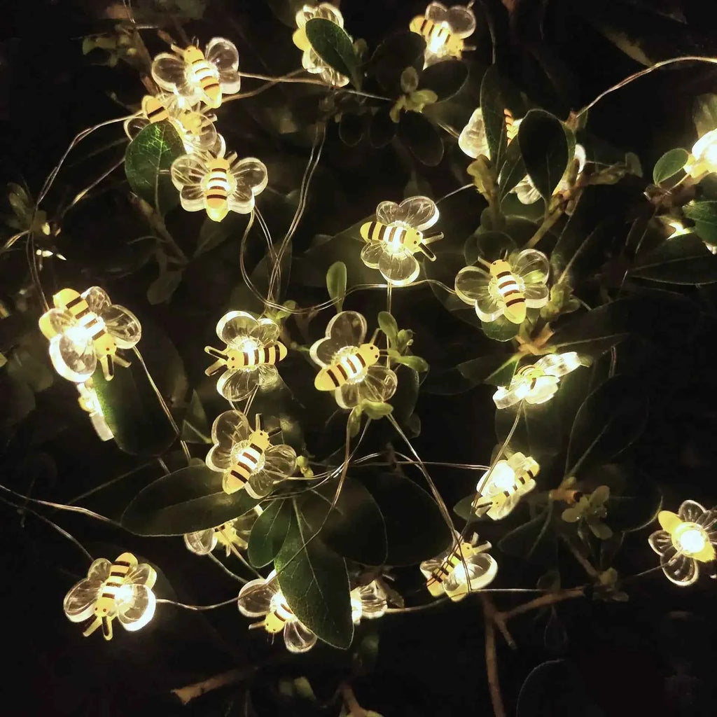 Honeybee String Lights Fairy Lights , bee  Decorations String Lights for Bedroom Plants Patios Party Wedding Party Xmas