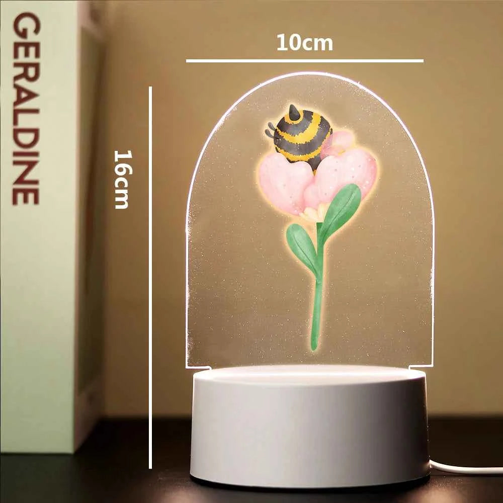 Bee 3D Night Light Kids Toy Birthday Christmas Gifts For Kids Toys Night Light 3D Illusion Lamp