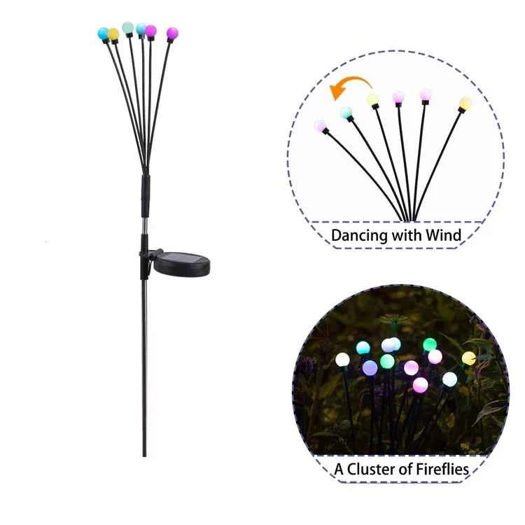6/8/10 LED Solar Bee Firefly Butterfly Lights Waterproof Outdoor Garden Decorative Lawn Lights For Yard Patio Pathway