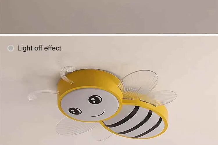 New Children's Room Bee Ceiling Light Princess Room Rainbow Cloud Bedroom Light Simple Modern Cartoon Light Remote Control