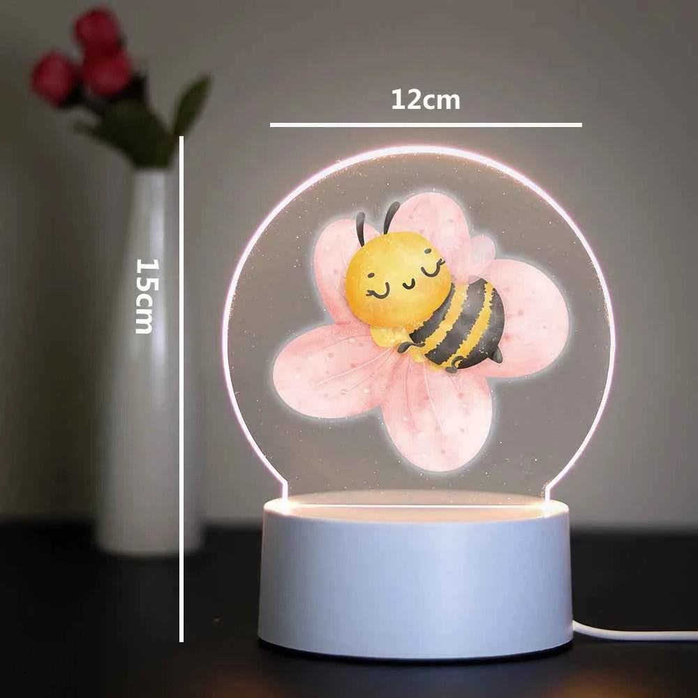 Bee 3D Night Light Kids Toy Birthday Christmas Gifts For Kids Toys Night Light 3D Illusion Lamp