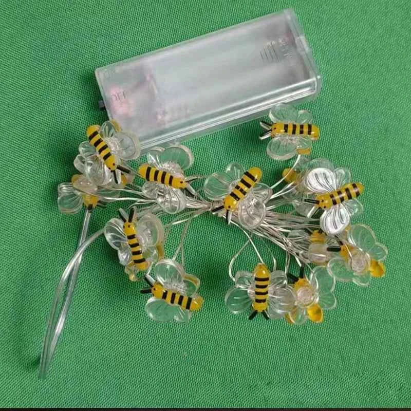 Honeybee String Lights Fairy Lights , bee  Decorations String Lights for Bedroom Plants Patios Party Wedding Party Xmas