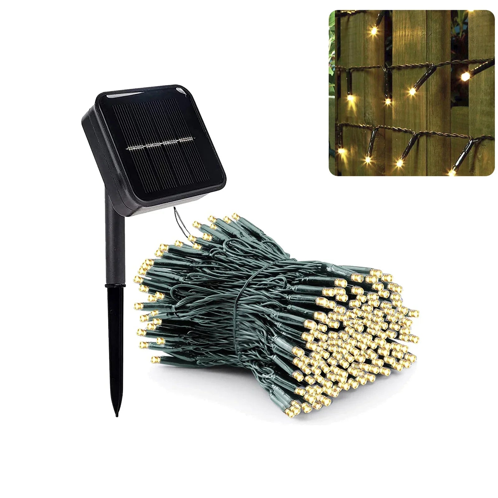 Solar LED String Bees Light for Outdoor Holiday Party, Garden, Tree, Fence, Balcony, Christmas, and Wedding Decoration