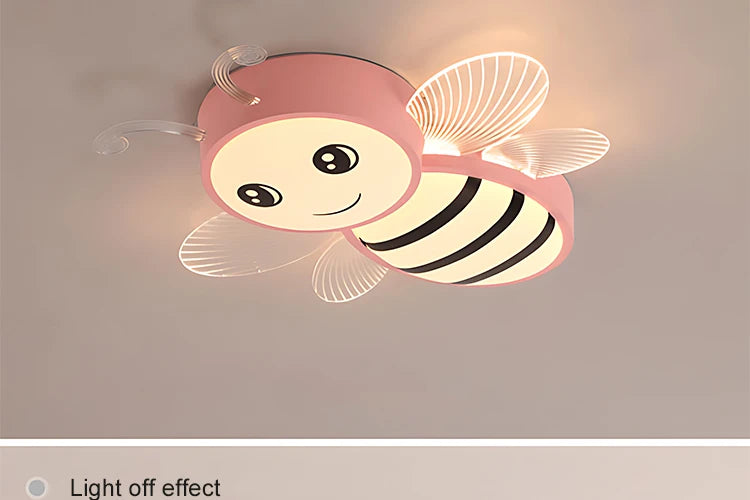 New Children's Room Ceiling Bees Light - Simple Modern Cartoon Rainbow Cloud Bedroom Light with Remote Control