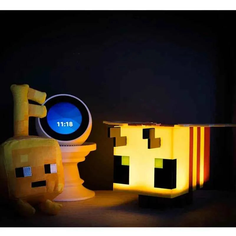 sLED Toy Creative Bee Night Light MC Model Room Home Atmosphere Luminous Table Lamp Children's Gift
