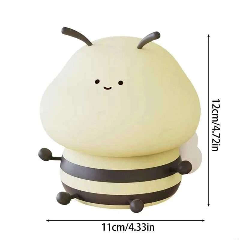 Cute LED Night light Bee Cartoon Animals Silicone Lamp for Children Kid Touch Sensor Timing USB Rechargeable For Birthday Gifts