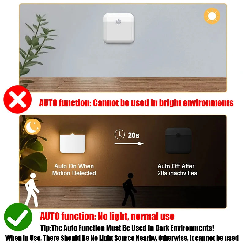 111111 Bees Light | LED Wireless Night Light, Human Motion Sensor Lantern Rechargeable Wall Lamp, for Camping, Summer, Stairs, Closet, Kitchen, Toilet | [[Product type]] Lighting – Bees Light