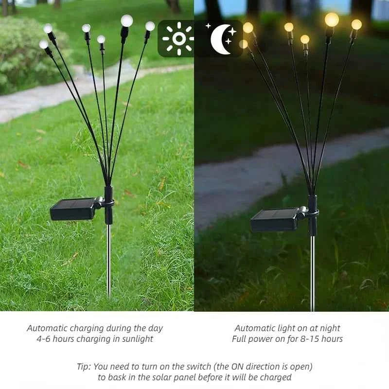 6/8/10 LED Solar Bee Firefly Butterfly Lights Waterproof Outdoor Garden Decorative Lawn Lights For Yard Patio Pathway