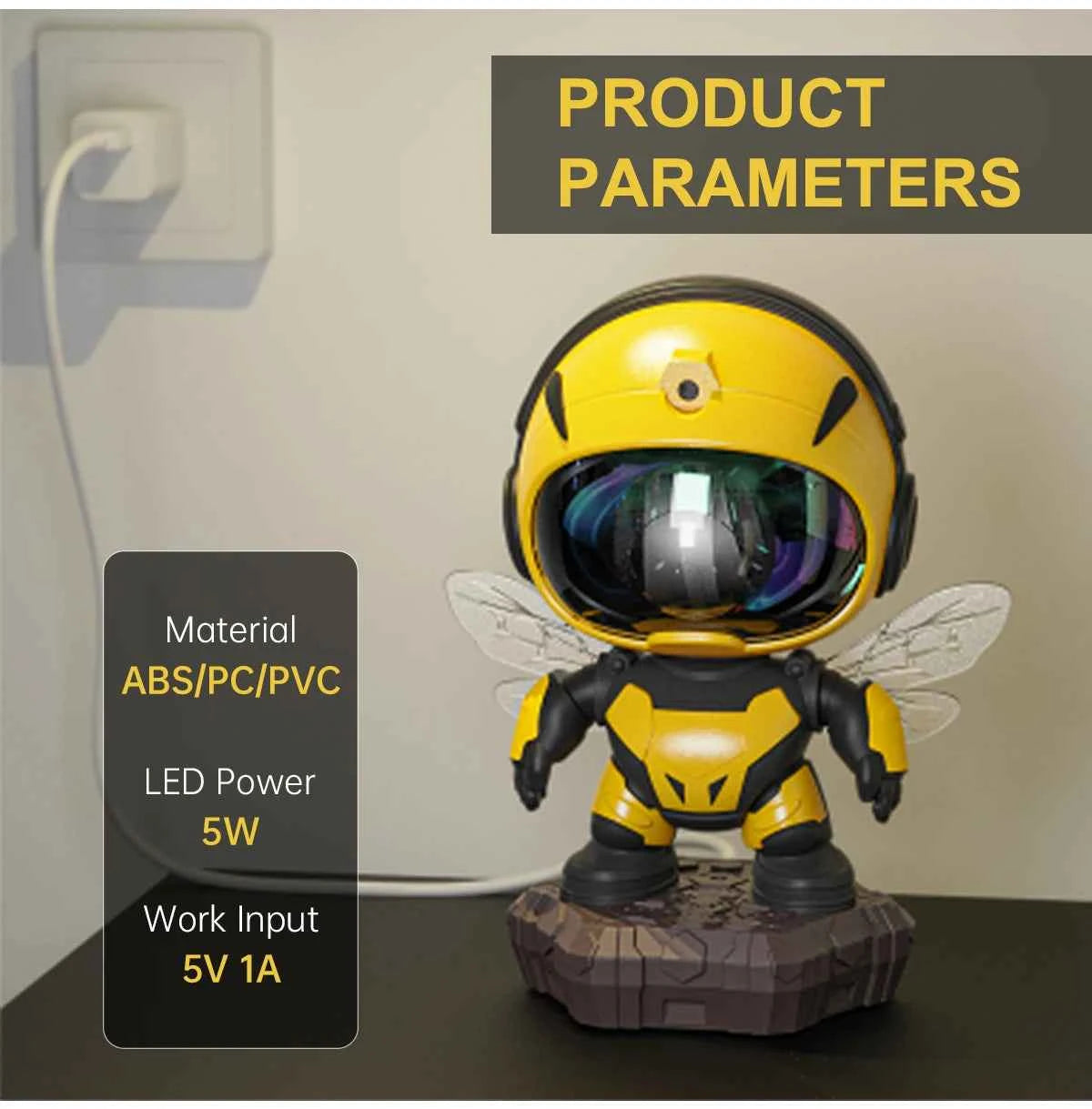 Bee Astronaut Galaxy Projector Star Projector Galaxy Night Light Starry Nebula Ceiling LED Lamp with Timer and Remote Kids Room