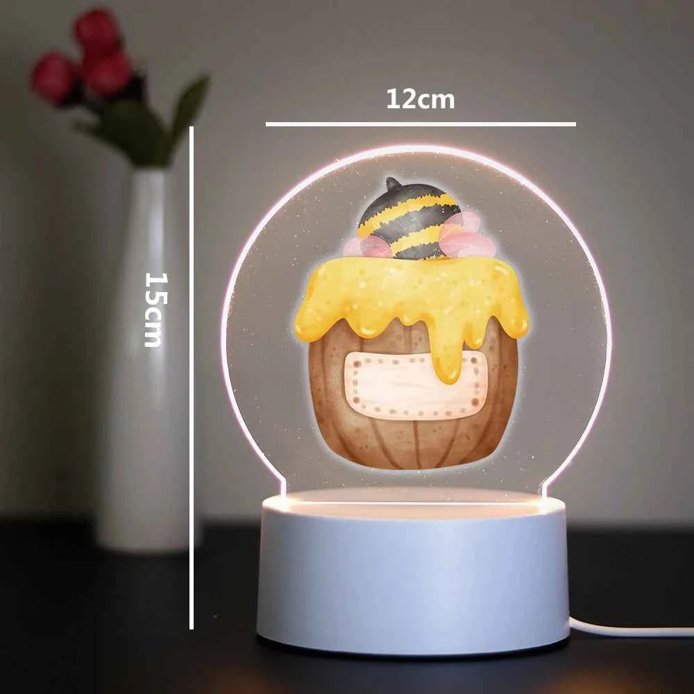 Bee 3D Night Light Kids Toy Birthday Christmas Gifts For Kids Toys Night Light 3D Illusion Lamp