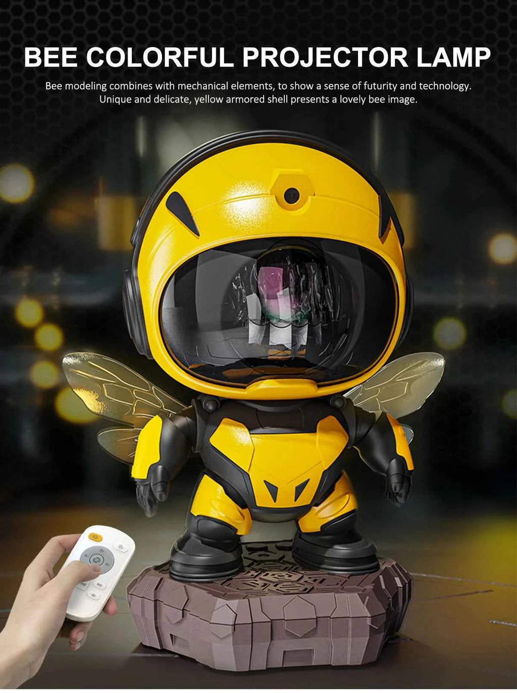 Bee Astronaut Galaxy Projector Star Projector Galaxy Night Light Starry Nebula Ceiling LED Lamp with Timer and Remote Kids Room