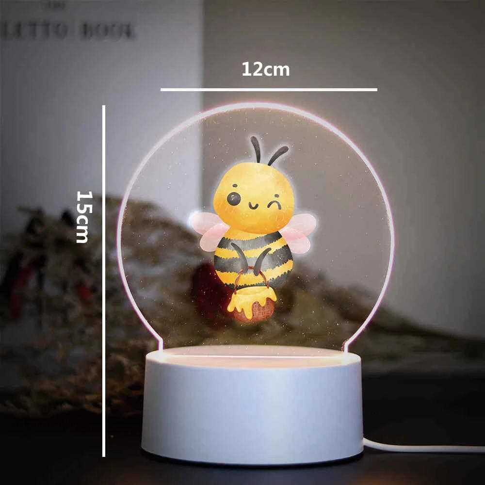 Bee 3D Night Light Kids Toy Birthday Christmas Gifts For Kids Toys Night Light 3D Illusion Lamp