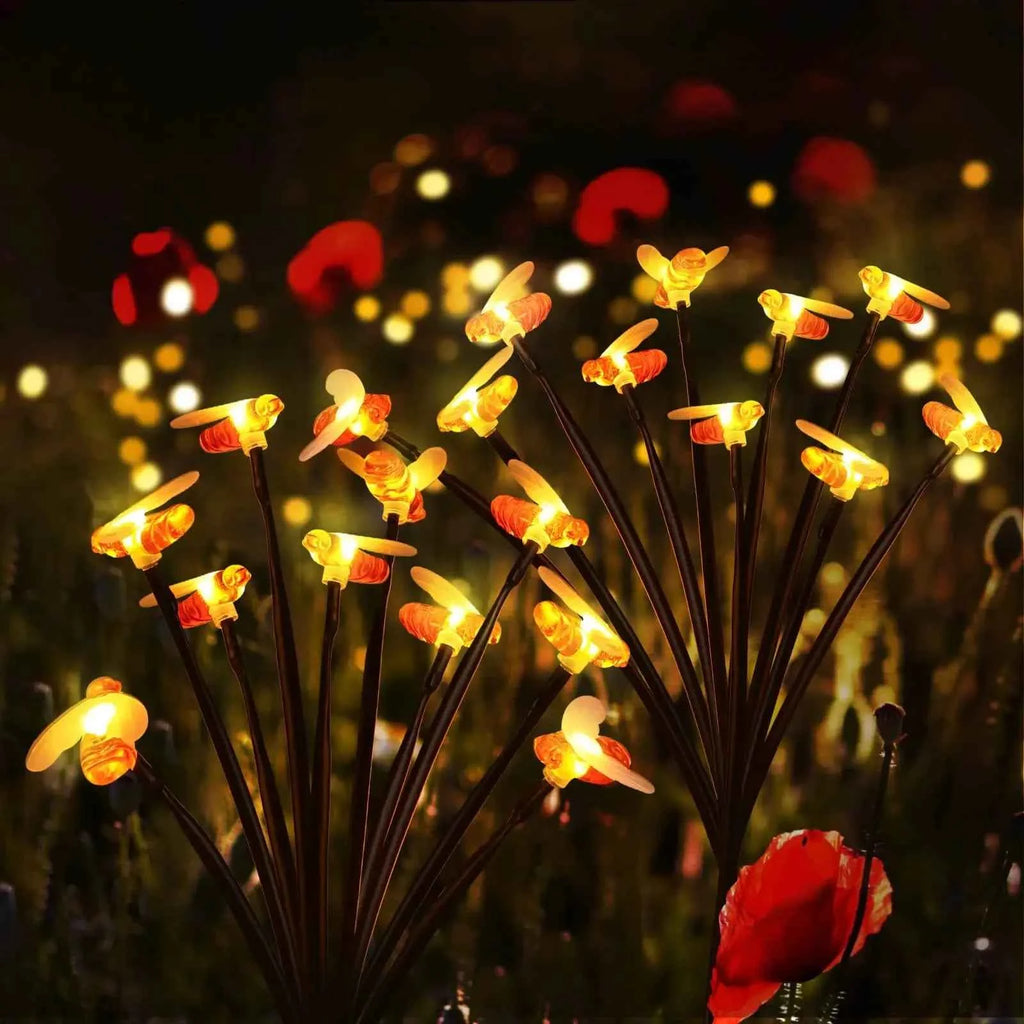 6/8/10 LED Solar Bee Firefly Butterfly Lights Waterproof Outdoor Garden Decorative Lawn Lights For Yard Patio Pathway