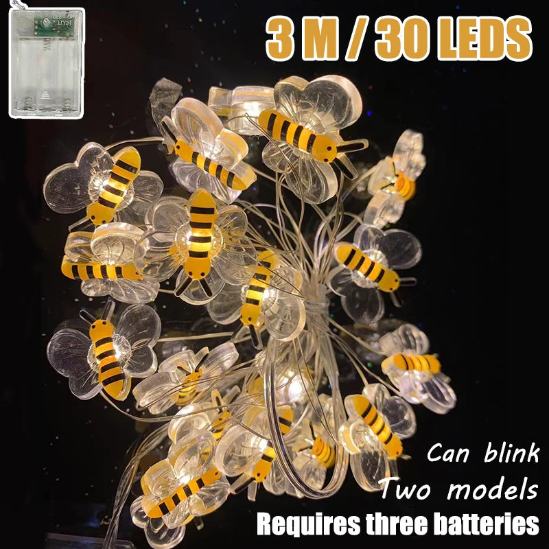 Honey Bees Light String - Fairy Lights for Bedroom, Plants, Patios, Party, Wedding, and Christmas Decorations