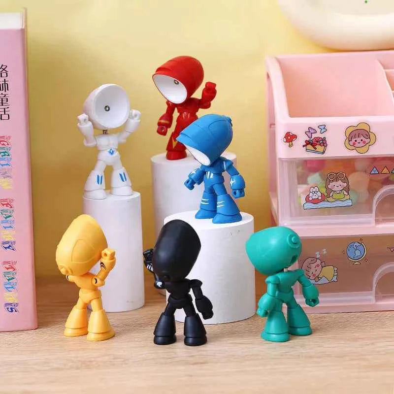 Bees Light - Mini Cute Cartoon Table Lamp Folding Dimmable Adjustable Angle AAA Battery Powered LED Night Light Eye Protection Lamp