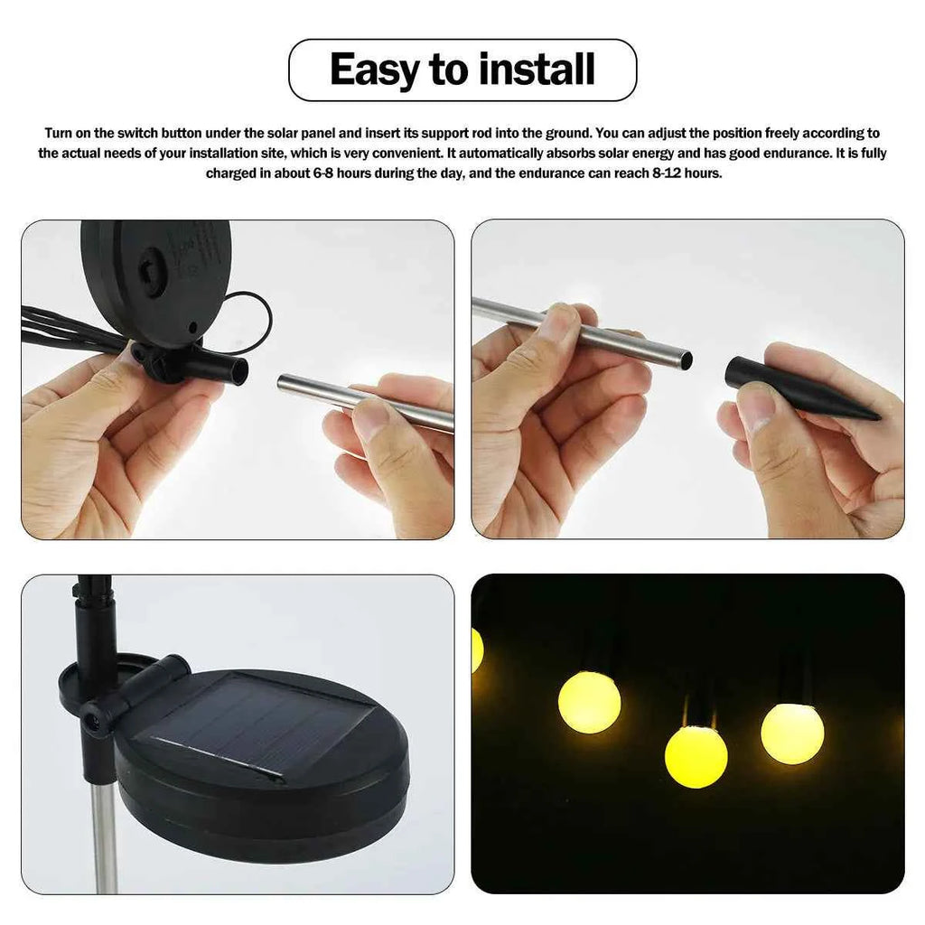 6/8/10 LED Solar Bee Firefly Butterfly Lights Waterproof Outdoor Garden Decorative Lawn Lights For Yard Patio Pathway