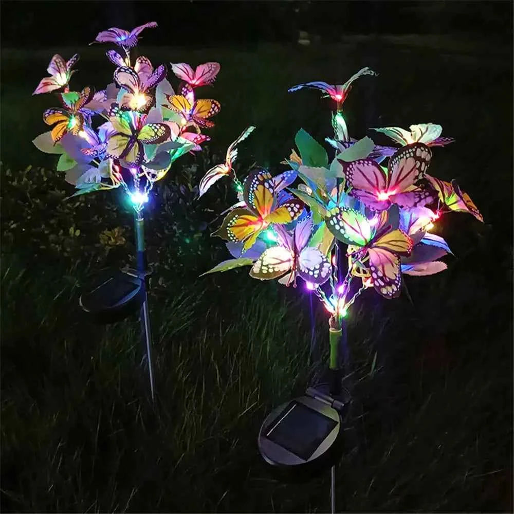6/8/10 LED Solar Bee Firefly Butterfly Lights Waterproof Outdoor Garden Decorative Lawn Lights For Yard Patio Pathway
