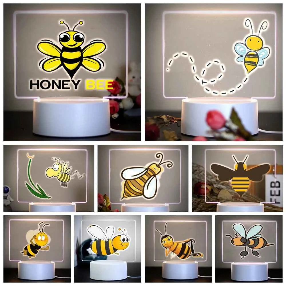 Bees Usb Atmosphere Table Lamp 16 Color Changing Rgb Ambient Lights For Bedroom Festival Home Bedside Gaming Room Decor