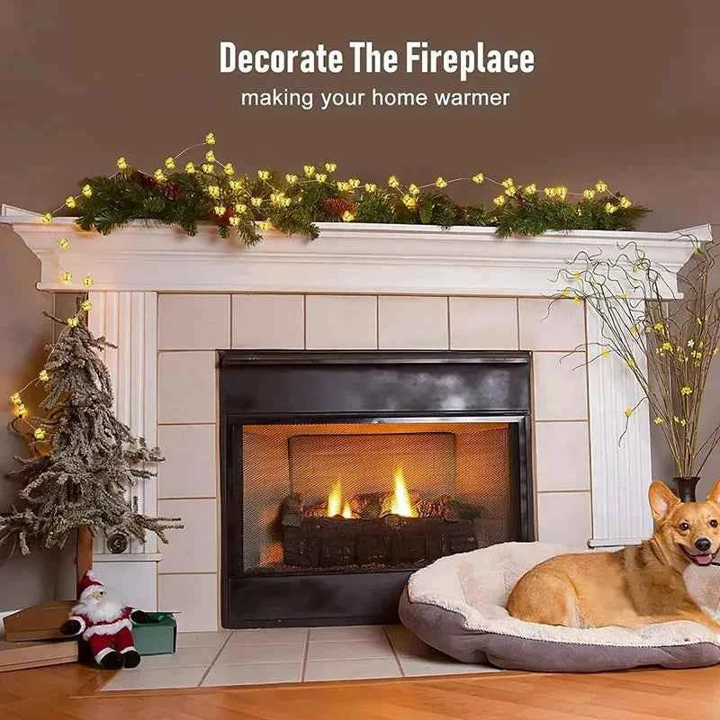 3/1M LED Bee Lights String Battery Powered Outdoor Waterproof Fairy Garland Lamp For Festival Christmas Garden Bedroom Decor