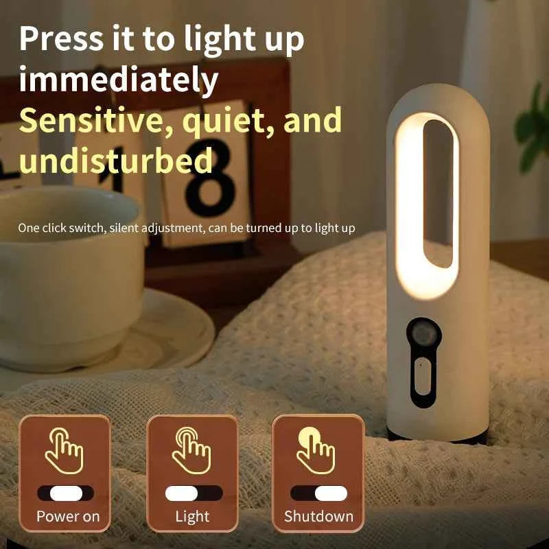AiQUE LED Motion Sensor Night Light Portable 2 in 1 Flashlight Bedroom Bathroom Reading Camping Lighting Baby Feeding Eye Care