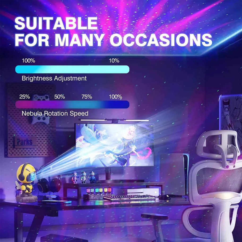 Bee Astronaut Galaxy Projector Star Projector Galaxy Night Light Starry Nebula Ceiling LED Lamp with Timer and Remote Kids Room