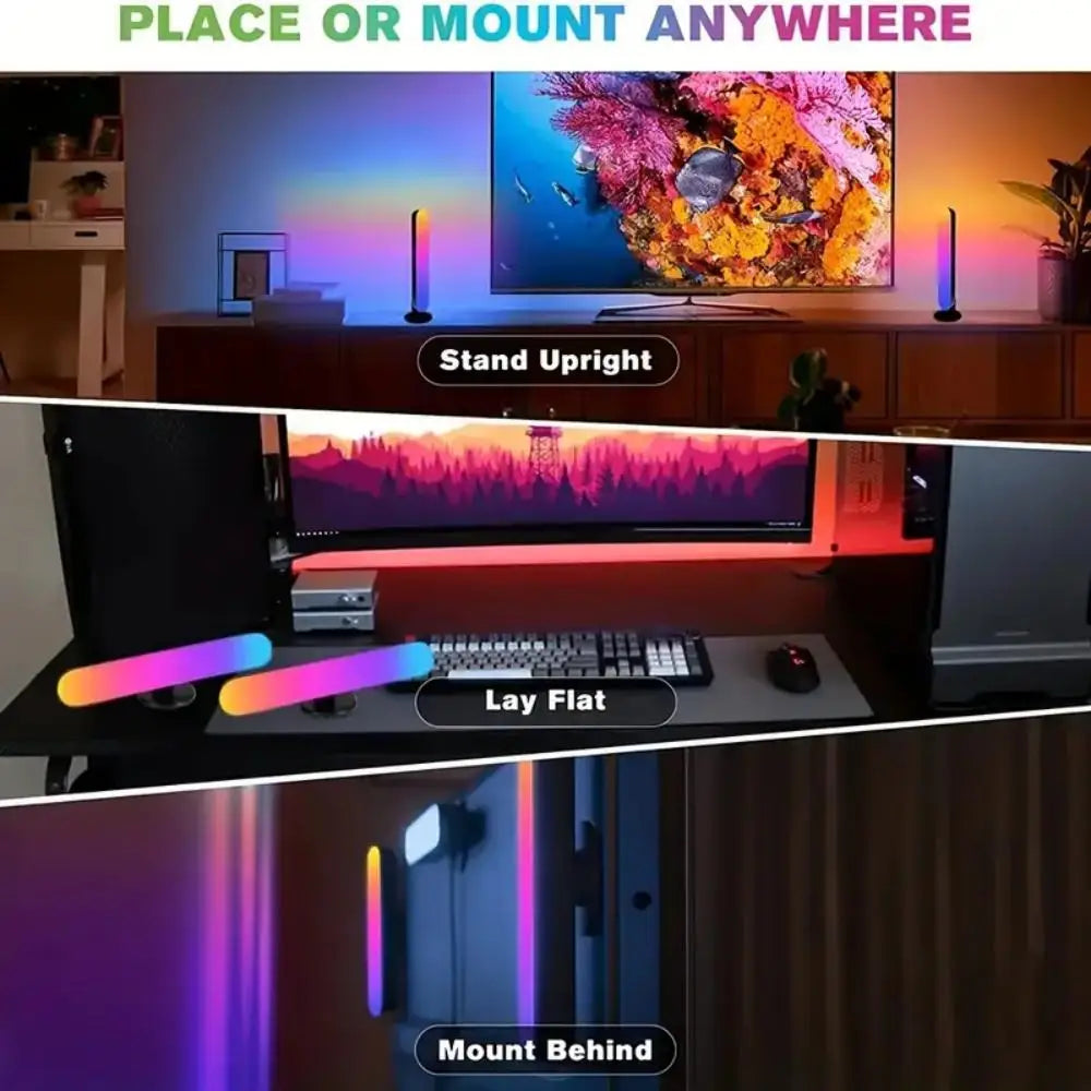 1 Bees Light | USB LED Light Bar RGB Color Changing TV Backlight Remote Symphony Atmosphere Light Strips Music Rhythm Ambient Pickup Lamp Decor | [[Product type]] Lighting – Bees Light