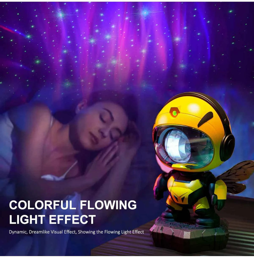 Bee Astronaut Galaxy Projector Star Projector Galaxy Night Light Starry Nebula Ceiling LED Lamp with Timer and Remote Kids Room