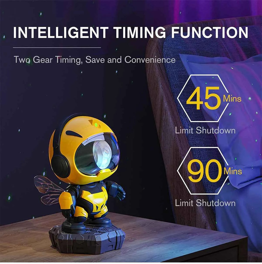 Bee Astronaut Galaxy Projector Star Projector Galaxy Night Light Starry Nebula Ceiling LED Lamp with Timer and Remote Kids Room