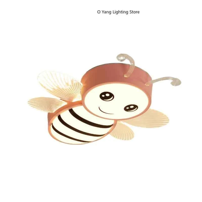 New Children's Room Bee Ceiling Light Princess Room Rainbow Cloud Bedroom Light Simple Modern Cartoon Light Remote Control