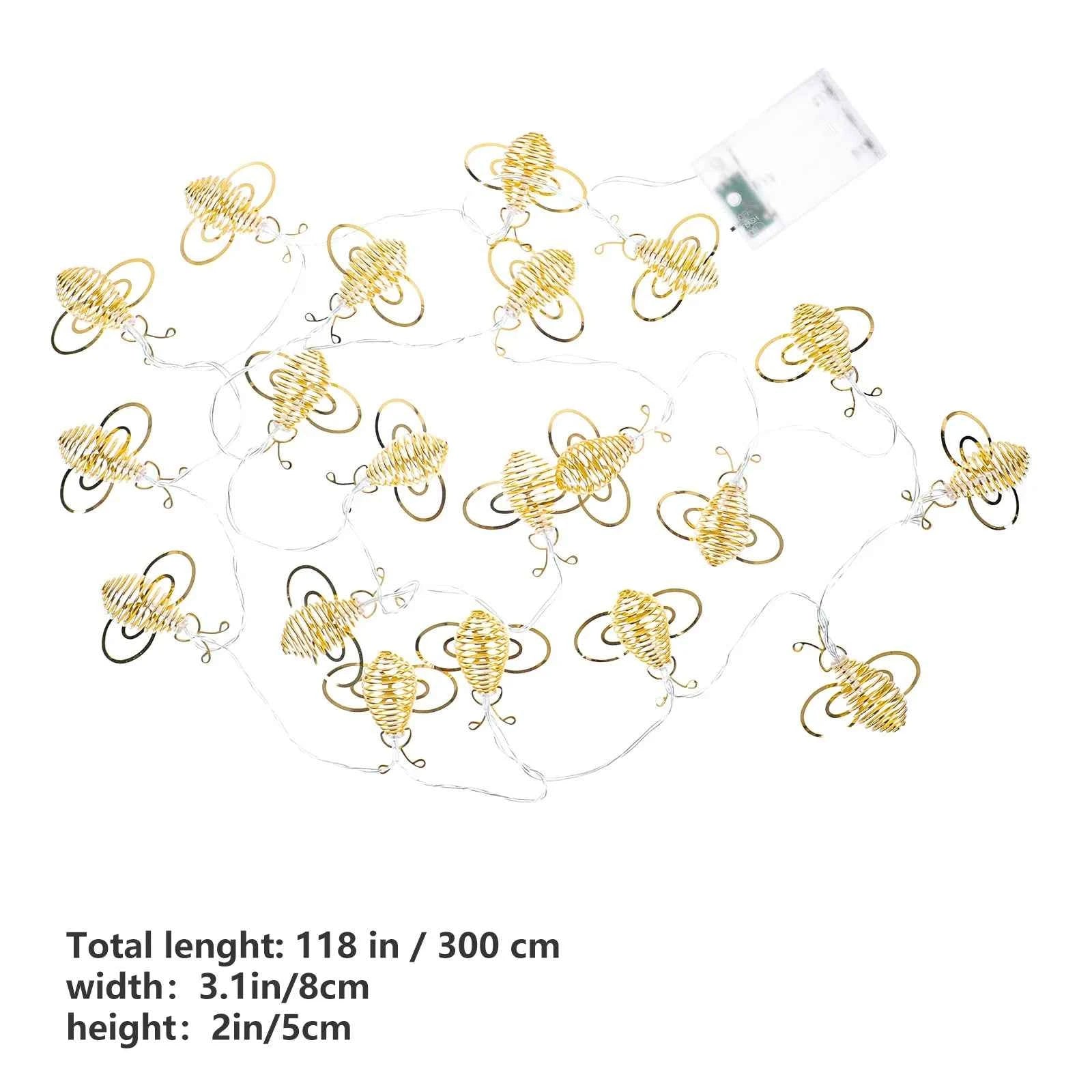 1Pcs Christmas LED Honey Bee String Lights Outdoor Garden Lamp Decorative Light String for Party Festival Decorative Light