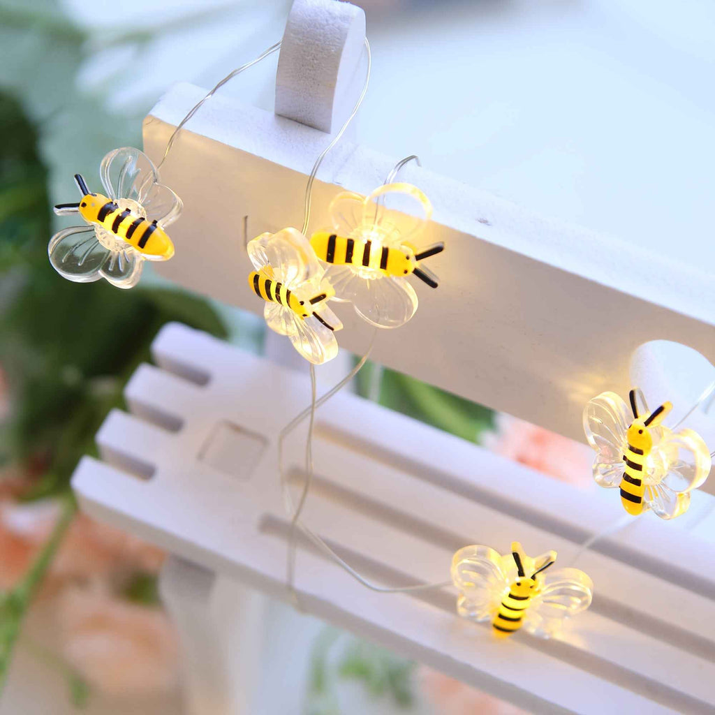 [Little Bee LED String Lights] 1pc Little Bee LED String Lights - 6.6ft 20 Bees Fairy Lights for Bedroom, Living Room, Plants, Courtyard, Party, Wedding, Halloween, Christmas - Warm White Ambiance and Energy Efficient, Ramada