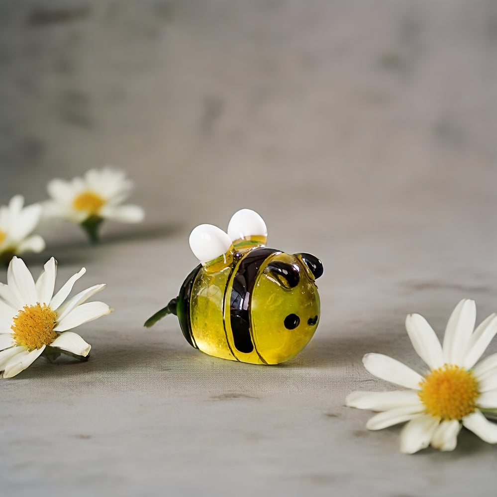 Glow in the Dark Bees Light Figurine Suncatcher - Resin, No Electricity Needed, Ideal for DIY Crafts and Outdoor Bee Decor