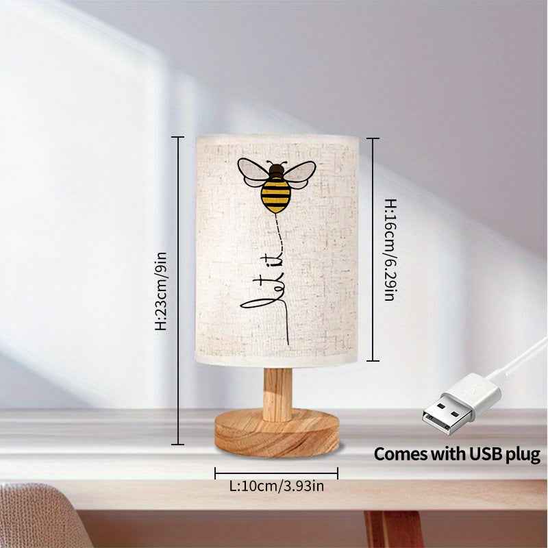 1pc Bee Flight Pattern USB-Powered Table Lamp with Geometric Design - Up-Lighting for Living Room, Bedroom Decor, Modern Home Gift Idea
