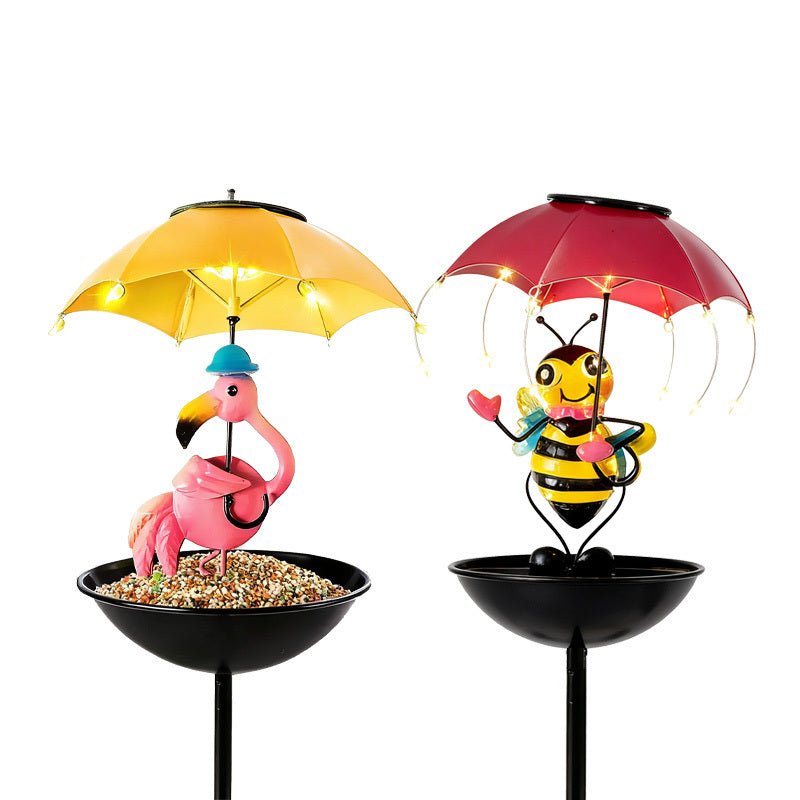 Halloween Bees Light Waterproof Statue - 2pcs Solar-Powered Garden Animal Decor for Lawn and Patio