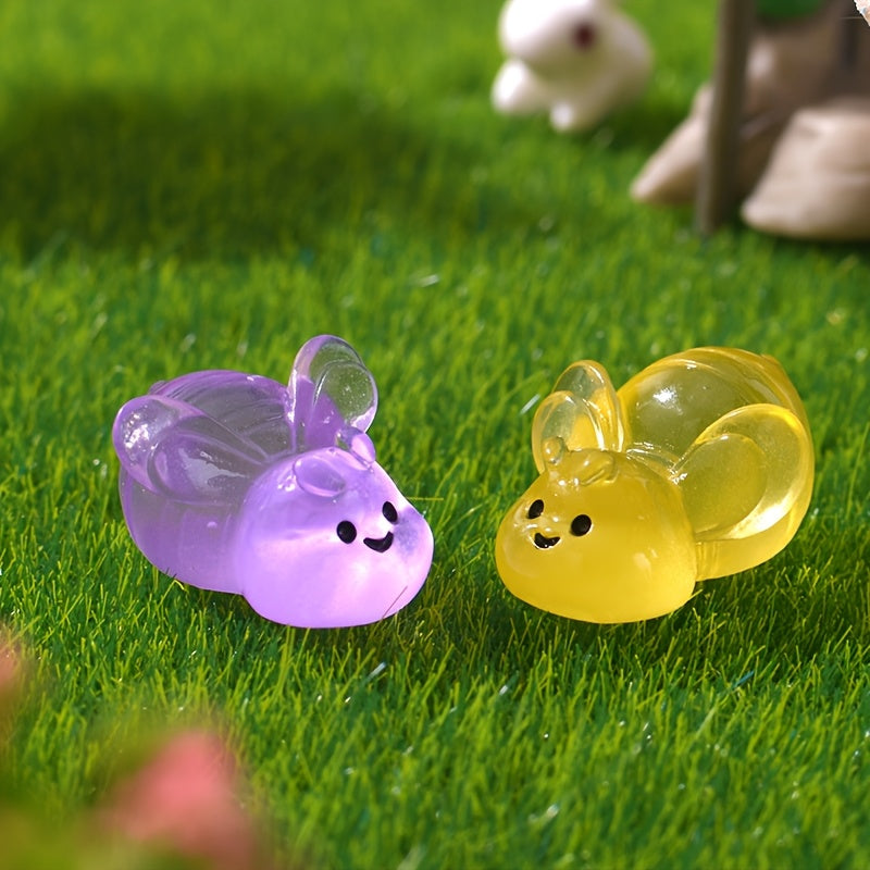 Miniature Craft Bees Light Glow Dark - Set of 6 DIY Decorative Bee Ornaments for Summer Parties and Home Decor