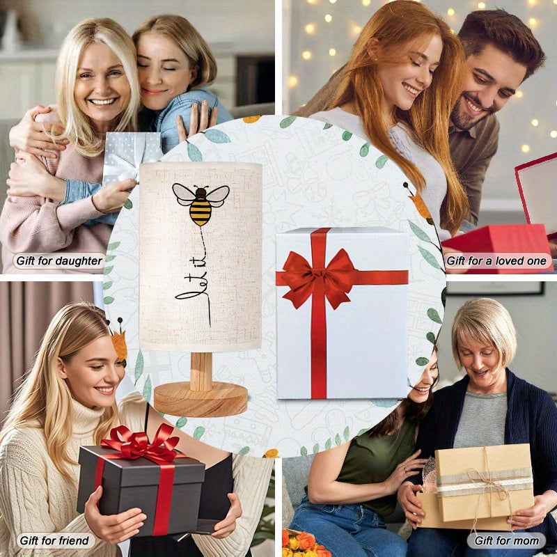 1pc Bee Flight Pattern USB-Powered Table Lamp with Geometric Design - Up-Lighting for Living Room, Bedroom Decor, Modern Home Gift Idea